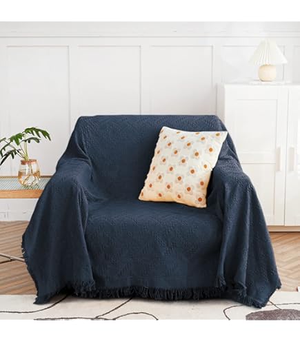 Amazon.com: MEETSKY Navy Blue Couch Cover Sofa Covers Single